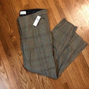 Anthropologie Essential Slim pants brown plaid